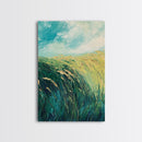 Wheat Field Landscape Canvas Print Rustic Farmhouse Wall Art, Golden Harvest Painting, Nature Art, Countryside Decor, Autumn Home Decor