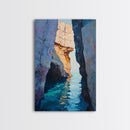 Secluded Cove, Coastal Landscape Art, Nautical Wall Art, Blue and Green Wall Art, Above Sofa Art, Extra Wide Art, Canvas Print
