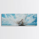Ocean Wave Explosion Framed Canvas Print Coastal Wall Art, Beach Painting, Modern Seascape, Large Wall Decor, Living Room Artwork