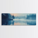 Misty Lake Reflections Canvas Print Tranquil Water Scene, Minimalist Nature Painting, Living Room Art, Serene Wall Decor, Gift Idea