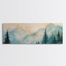Misty Mountain Pines Canvas Print Serene Forest Landscape, Nature Wall Art, Boho Cabin Decor, Bedroom or Office Artwork, Rustic Vibes