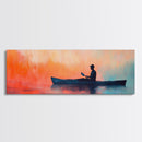 Kayak Sunset Wall Art, Lake House Decor, Nature Painting, Outdoor Adventure Art, Boho Home Decor, Living Room Wall Art