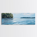 Tranquil Lake Scene, Peaceful Water Reflection Art, Minimalist Landscape, Blue Wall Art, Relaxing Office Decor, Large Wall Art