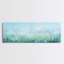Dreamy Meadow Painting Framed Canvas Print - Soft Pastel Wildflower Art, Peaceful Nature Wall Decor, Bedroom BAesthetic, Gift Idea
