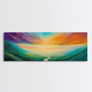 Vibrant Sky Journey Canvas Print, Colorful Sunrise Landscape, Abstract Nature Wall Art, Living Room Decor, Boho Dreamy Sunset Painting