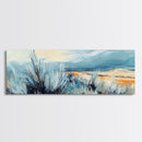 Wild Prairie Landscape Framed Canvas Print Rustic Nature Art, Modern Country Wall Decor, Warm Earth Tone Painting, Farmhouse Style