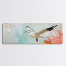 Seagull Flight Canvas Print Coastal Wall Art, Beach House Decor, Soaring Bird Painting, Ocean Lover Gift, Minimalist Art