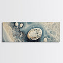 Fluid Abstract Pebbles Framed Canvas Print Modern Wall Art Contemporary Blue Grey Home Decor Minimalist Office Wall Art