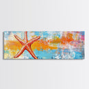Starfish, Beach Themed Wall Art, Ocean Life Painting, Coastal Decor, Framed Canvas Print, Nautical Style, Living Room Artwork