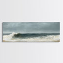 Stormy, Waves, Ocean, Moody, Canvas Print, Coastal Art, Nautical Wall Decor, Living Room Artwork, Dark Beach Painting
