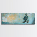 Solitary Tree, Abstract Nature, Textured Painting, Framed Canvas Print, Rustic Wall Art, Cozy Cabin Decor, Office Wall Decor