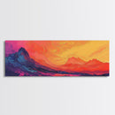 Sunset Mountains, Abstract Landscape, Canvas Print, Colorful Wall Art, Living Room Decor, Boho Art, Office Wall Art, Vibrant Painting