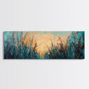 Wild Grass, Sunset Landscape Art, Serene Nature Painting, Farmhouse Wall Decor, Bedroom Wall Art, Home Print, Framed Canvas Print