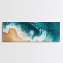 Aerial Beach View Canvas Print Abstract Seascape Painting, Ocean Waves , Nautical Coastal Wall Art, Minimalist Home Decor