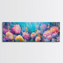 Deep Sea Fantasy Canvas Print, Oceanic Wonderland Wall Art, Marine Life Painting, Dreamy Underwater Aesthetic, Vibrant Colors