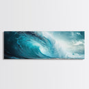 Turquoise Ocean Wave Canvas Print Coastal Photography Wall Art, Large Beach House Decor, Modern Living Room or Office Art, Gift Idea