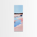 Seaside Landscape, Water Reflection, Abstract Art, Framed Canvas Print, Soft Pastel Colors, Modern Coastal Decor, Serene Wall Art