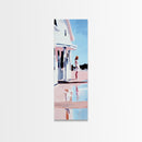 White House Porch, Coastal Home Art, Minimalist Architecture, Light and Airy, Aesthetic Home Decor, Summer Vibes, Framed Canvas Print