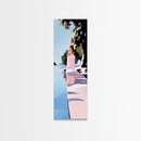 Woman by Water, Tranquil Scene, Framed Canvas Print, Serene Nature Art, Soft Pastel Aesthetic, Modern Minimalist, Dreamy Wall Decor