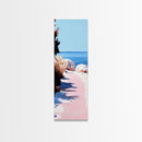 Sunset Pathway, Tranquil Nature Art, Serene Beach Scene, Pastel Landscape, Warm Toned Painting, Dreamy Home Decor, Framed Canvas Print