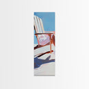 Beach Chair Relaxation, coastal art, summer vibes, minimalist beach painting, modern wall decor, living room art, framed canvas print