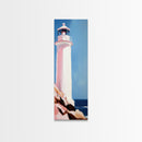 Lighthouse Serenity, Coastal Escape, Ocean Calm, Canvas Print, Nautical Wall Art, Minimalist Decor, Beach House Aesthetic, Office Art