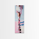 Elegant Walking Art, Minimalist Fashion, Dreamy Pastel Print, Framed Canvas Print, Modern Aesthetic, Bedroom Wall Art, Stylish Home Decor