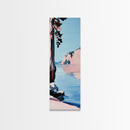 Lakeview Landscape, Minimalist Nature Art, Tranquil Waters, Framed Canvas Print, Modern Wall Decor, Pastel Home Art, Living Room Decor