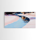 River Reflection, Serene Water Scene, Tranquil Nature Wall Art, Soft Pastel Landscape, Rustic Wilderness Decor, Framed Canvas Print