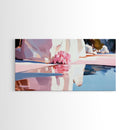 Pink Reflection, Abstract Nature, Boho Art, Floral Wall Decor, Bedroom Wall Art, Canvas Print, Minimalist Water Reflection, Pastel Tones