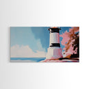Black and White Lighthouse, Nautical Wall Art, Coastal Decor, Ocean Seascape, Modern Minimalist, Living Room Canvas Print