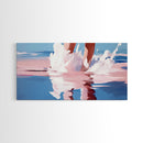 Ocean Reflection, Pink Waves, Beach Aesthetic, Coastal Art, Living Room Wall Art, Modern Seascape, Surreal Art, Framed Canvas Print