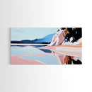 Mountain Snow, Abstract, Framed Canvas Print, landscape painting, bold brushstrokes, mountain art, Scandinavian decor, minimalist art