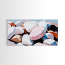 Smooth Stones, Pebble Beach, Coastal Art, Framed Canvas Print, Neutral Home Decor, Minimalist Style, Nature Inspired, Spa Wall Art