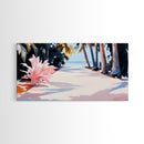 Palm Trees, Tropical Beach Art, Coastal Home Decor, Framed Canvas Print, Living Room Wall Art, Ocean View, Summer Landscape