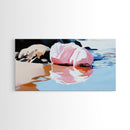 Pink Rock, Water Reflection, Framed Canvas Print, Minimalist Landscape, Nature Aesthetic, Serene Home Decor, Modern Art, Office Wall