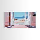 Open Door, Beach View, Coastal Escape, Minimalist Decor, Framed Canvas Print, Neutral Art, Living Room Wall Art, Boho Beach House Art