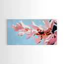 Pink Floral, Abstract Flowers, Modern Botanical, Pastel Wall Art, Minimalist Decor, Bedroom Wall Art, Framed Canvas Print, Feminine Aesthetic