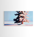 Winter Tree, Snowy Landscape, Framed Canvas Print, Minimalist Nature Art, Serene Wall Decor, Cozy Winter Aesthetic, Modern Wall Art