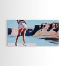 Desert Hike, Canyon View, Travel Photography Art, Adventure Aesthetic, Wanderlust Inspired Decor, Modern Boho Style, Framed Canvas Print