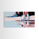 White Boots, Fashion Photography Art, Reflection Aesthetic, Minimalist Boho Print, Soft Pastel Colors, Framed Canvas Print, Bedroom Art