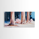Sunset Forest, Golden Hour, Serene Nature, Canvas Print, Fall Wall Decor, Living Room Painting, Tranquil Art, Minimalist Woodland Art