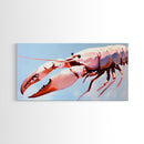 Lobster Art, Seafood Kitchen, Coastal Decor, Nautical Art, Framed Canvas Print, Ocean Inspired Wall Art, Beach House Aesthetic, Modern Artwork