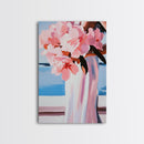Floral Bouquet, Feminine Art, Elegant Flowers, Canvas Print, Romantic Wall Art, Pink Decor, Soft Pastel Aesthetic, Bedroom Artwork
