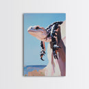 Lizard on Rock, Desert Wildlife, Framed Canvas Print, Nature Wall Art, Bold Animal Painting, Southwest Decor, Reptile Lover Gift, Statement Piece