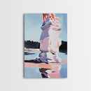 Pink Ice, Abstract, Winter Wall Art, Modern Home Decor, Pastel Landscape, Nature Inspired, Contemporary Art, Framed Canvas Print