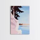 Forest Edge, Serene, Minimalist Landscape, Scandinavian Art, Nature Lover Gift, Tranquil Lake Scene, Pastel Colors, Canvas Print