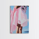 Flowing Dress, Feminine Art, Soft Aesthetic, Elegant Style, Framed Canvas Print, Fashion Illustration, Romantic Home Decor, Bedroom Art