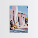 Desert House, Southwest Art, Warm Aesthetic, Boho Home, Framed Canvas Print, Modern Rustic Decor, Living Room Wall Art, Earthy Colors