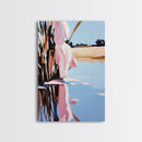 Marsh Reflection, Nature Wall Art, Serene Landscape, Boho Home Decor, Tranquil Aesthetic, Living Room Art, Canvas Print, Water Painting